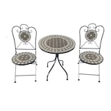 thumbnail of Mosaik Eisen Set Gartenset Gartengruppe Sitzgruppe Gartenmöbel klappbar 3tlg. : Komplett-Set