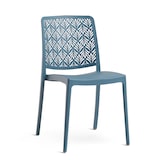 thumbnail of Set van 6 stapelbare stoelen van polypropyleen met glasvezel, voor tuin of binnengebruik, waterafstotend en duurzaam, modern design – YARA/Petrolblauw