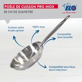 thumbnail of Poêle à frire 28 cm en inox 18/10 sans revêtement de 2,6 litres Elo Profi Therm
