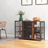 thumbnail of Aparador de cocina industrial mueble buffet auxiliar con 6 estantes abiertos porta copas y estante ajustable para bar comedor 120x40x76 cm