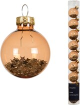 thumbnail of 9 Weihnachtskugeln Glas mit Sternen gefüllt 3cm kleine Christbaumkugeln Weihnachtsbaumkugeln Christbaumschmuck Weihnachtsbaumdeko Brandy transparent