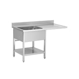 thumbnail of Skyrainbow Spülcenter aus Edelstahl, ein Becken links, 120 x 60