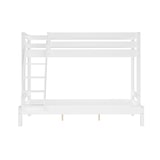 thumbnail of Doppel-Etagenbett 140x200 und 90x200 Erwachsenen-Stockbett Kiefer Massivholz weiß V-60.18W-09-14 Rollrost und Matratze inkl.