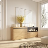 thumbnail of Sideboard, Schrank, Küche, Sideboard, Dielenschrank, 210, 4 Türen, XXL-Elektrokamin, Modern, Eiche _ 418_15