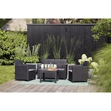 thumbnail of Salon de jardin en résine imitation rotin tressé - Noir - Avec table basse -   - 4 personnes - MARIE KETER