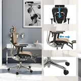 thumbnail of Bürostuhl / Chefsessel ERGOHUMAN PLUS LEGPRO GEN2 Leder mit Beinablage Netz braun hjh OFFICE