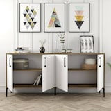 thumbnail of Dmora Credenza Dpedrol, Buffet da soggiorno, Madia da salotto, Dispensa da cucina, 180x35h78 cm, Noce e Bianco