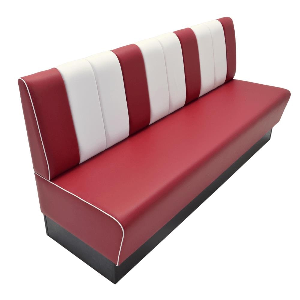 Gastro Sitzbank Americano Retro | Dinerbank Rot & Weiß | 180 cm breit | Amerikanische Sitzbank