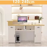 thumbnail of Rezeption Theke Bar Empfangstheke empfangstisch Counter Kassentisch Holzoptik und Weiß 120cm R