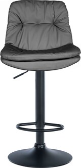 thumbnail of Barhocker MITUN - Kunstleder Grau 46x54x92 cm Schwarz | Barstuhl Höhenverstellbar Mit Lehne Drehbar Tresenhocker Tresenstuhl Kneipenhocker