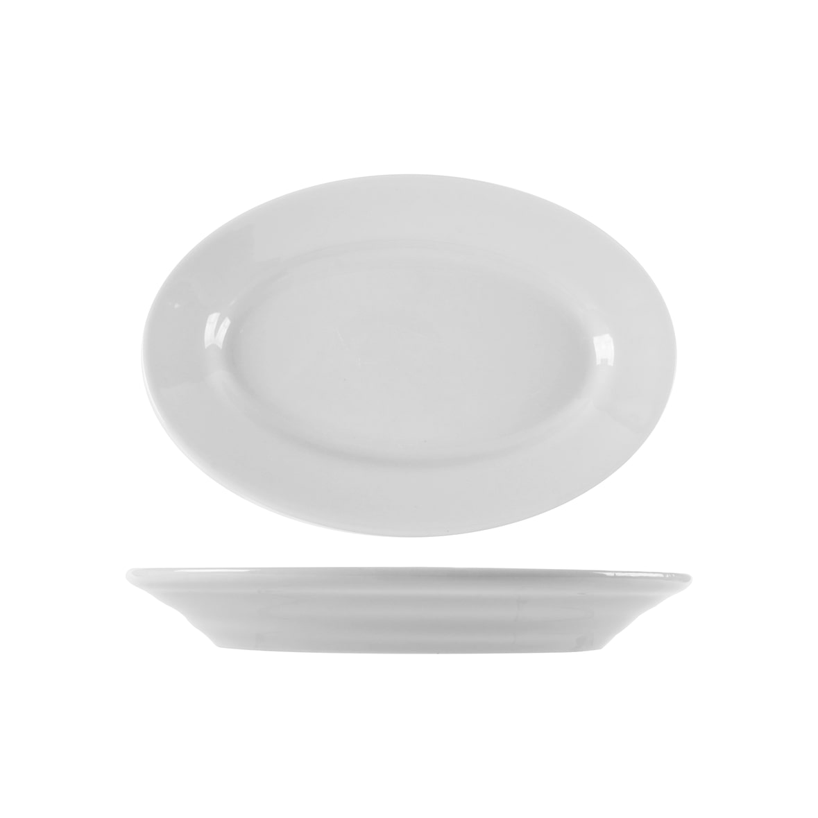 Saturnia, set 15 piatti ovali Tivoli in porcellana cm 25x17 H 3,2 2083300-01001027 bianco
