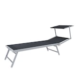 thumbnail of Lettino Prendisole Pieghevole Professionale Alluminio Tessuto Textilene Tettuccio Orientabile Parasole Sdraio Mare Spiaggia 182x60x38 cm Grigio Scuro