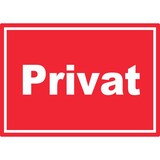 thumbnail of Privat Schild weiß-rot A1 Rückseite selbstklebend