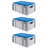 thumbnail of PROREGAL Eurobox NextGen Seat Box Blau | HxBxT 26,5x40x60cm | 44 Liter | Griffe offen | Eurobehälter, Sitzbox, Transportbox, Transportbehälter