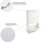 thumbnail of DUPI Mueble Zapatero Madera | 3 Puertas Oscilobatientes | 6 Baldas para 28 Zapatos | Diseño Minimalista | Zapatero Entrada (Blanco Veteado)