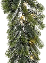 thumbnail of LED Tannengirlande Weihnachtsgirlande beleuchtet 1,8m Timer Batterie für Außen