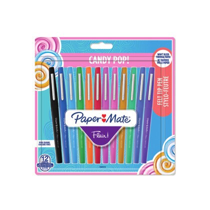 Paper Mate Flair Candy Pop, Verschlossener Gelschreiber, Mehrfarben, Mehrfarben, Kunststoff, Medium, Rund
