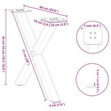 thumbnail of vidaXL Couchtischbeine X-Form 2 Stk. Anthrazit 60x(42-43) cm Stahl