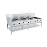 thumbnail of Combisteel gas woktafel met 7 branders en onderstel 2500x900x750mm