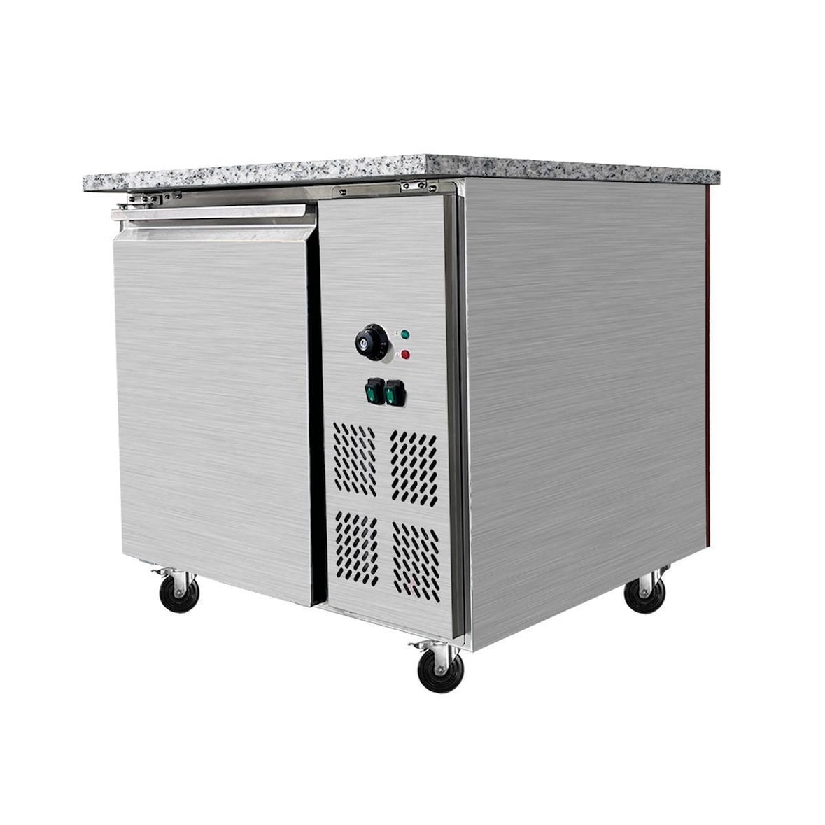 Skyrainbow SNACK-Line Bain-Marie Theke 2x GN1/1, Granit rosa-grau, 88x82x85,5
