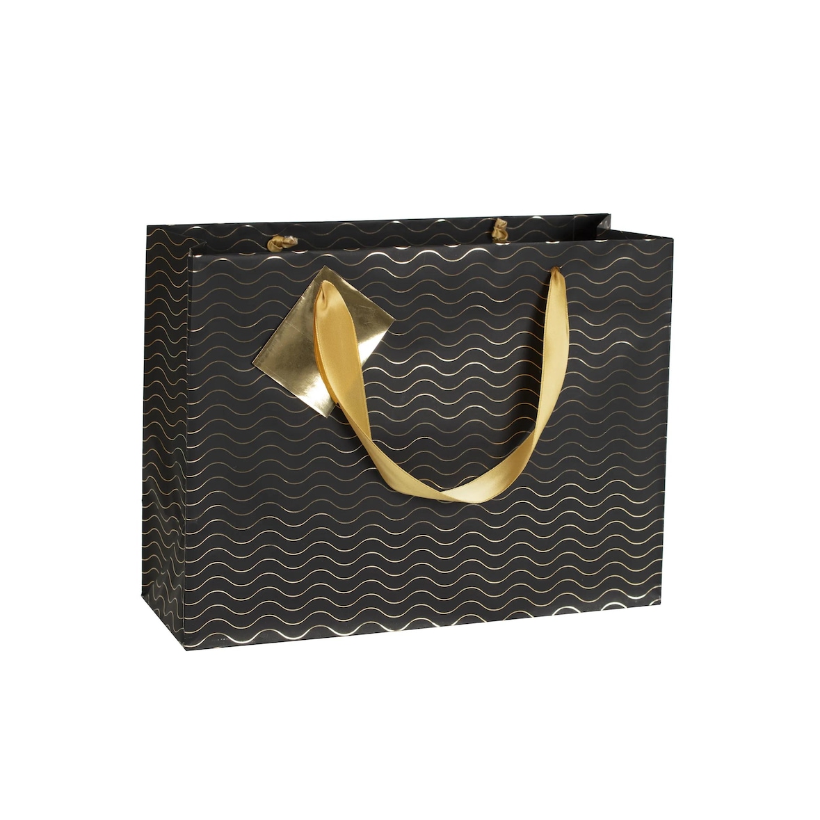 Clairefontaine 5x Geschenktasche Premium Shpooing 32x13x24,5cm, gestreift, Kollektion Max & Moi - Schwarz 212860C