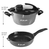 thumbnail of STONELINE® Smell Well Kochgeschirr-Set 24 cm, 3-tlg. , inkl. Glasdeckel mit Geruchsfilter-oder Aromafunktion