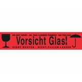 thumbnail of 6x Packband Klebeband OPP-919NN 50mmx66m rot mit Aufdruck VORSICHT GLAS