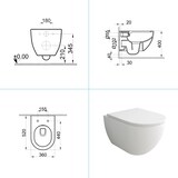 thumbnail of Alpenberger Toilette Spülrandlos Hänge-WC | Keramik Wand-WC mit Nanobeschichtung | Soft-Close WC Sitz | Rimless Tiefspül Klo Bad Gäste-WC Made In EU