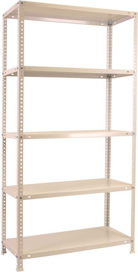 PROREGAL Schraubregal PANDA TALL | HxBxT 200x110x30cm | 5 Fachböden | Fachlast 90kg | Weiß