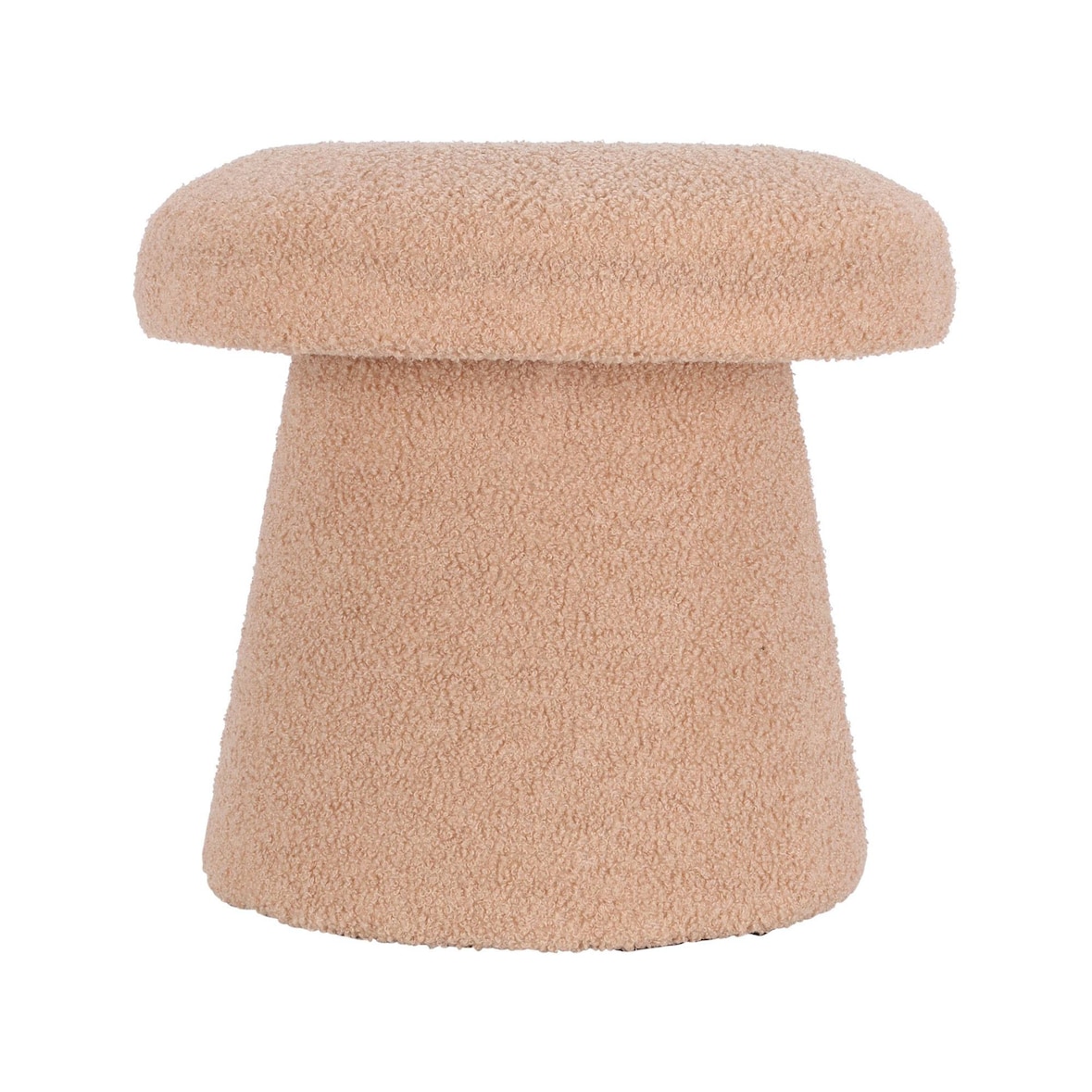 WellHome - Sgabello a forma di fungo "Teddy" beige Ø43x38 cm