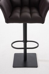 thumbnail of Barhocker SIHAR - Kunstleder Braun 64x45x88 cm Schwarz | Barstuhl Höhenverstellbar Mit Lehne Drehbar Tresenhocker Tresenstuhl Kneipenhocker