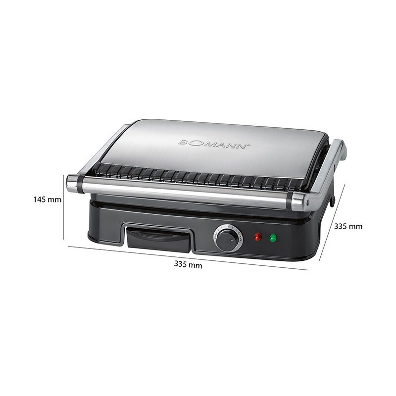 Plancha Gril et panini  KG 2242 CB Noir usage non-intensif Bomann