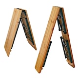 thumbnail of CHEFGASTRO Bierzeltgarnitur 3-teilig mittig klappbar | 1x Tisch, 2x Bierbank | HxBxT 76x220x50 cm | lackiertes Holz | inkl. 16x Bodenschoner
