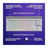 thumbnail of Clavier Gamer - Sans Fil - Logitech G - G515 Tkl Lightspeed - Mécanique Tactile - Rgb - Azerty - Blanc
