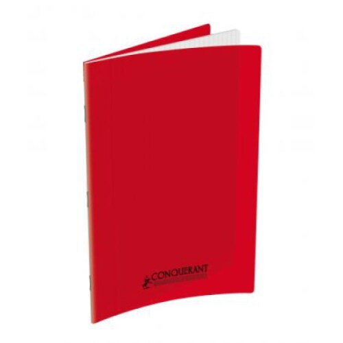 Lot de 10 Cahier Classique PP piqué A4, 96p./48 feuilles 90g/m², Séyès, coloris rouge