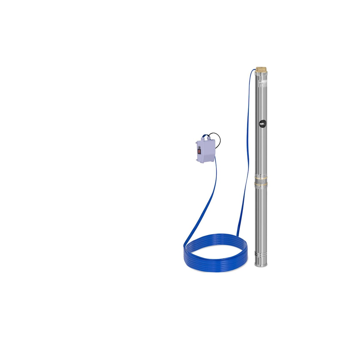 hillvert Bomba submersível - 95 mm / 3,75'' - 10 800 l/h - 2 200 W - cabo 20 m / altura de elevação 96 m - aço inoxidável