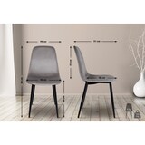 thumbnail of DELUKE® Esszimmerstühle 4er Set MOVI - Grau Samt, Metall 88x44x51cm Esszimmerstuhl Stuhl Esszimmer Küchenstühle