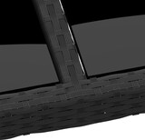 thumbnail of Mesa jardín vidrio templado ratán sintético negro 150x90x75 cm