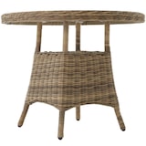 thumbnail of tectake Mesa de aluminio y ratán para jardín con tablero de cristal 91x73,5cm  Natural