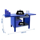 thumbnail of SimonRack Banco de Trabajo Industrial con Cajón, 1500x730 mm, Alta Rigidez Estructural, Capacidad Carga 700 kg, Azul - BT-6 PRO
