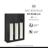 thumbnail of Saco 3 garrafas com janela de papel peliculado preto com pegas de cordão por 100 - Gimex