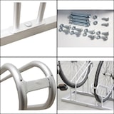 thumbnail of Fahrradständer für 6 Fahrräder höhenversetzt 210 x 45 cm Stahl feuerverzinkt grau 2x3 Bodenparker Reihenparker