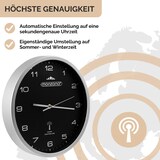thumbnail of Monzana Funk Wanduhr Funkuhr 31cm Schwarz Silber