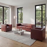 thumbnail of Set di divani 3-1-1 Set di divani Lounge Lille ~ similpelle, rosso-marrone