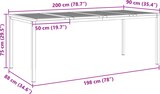thumbnail of vidaXL Esstisch für draußen 200x90x74,5 cm Solid Wood Akazie