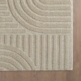 thumbnail of Teppich Wohnzimmer 3D Skandinavischer Boho Modern Waschbar Strapazierfähig Esszimmer OEKO-TEX Rund Beige 160x160 cm – RIGI von Kadima Design