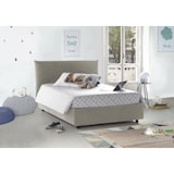 thumbnail of Dmora Doppelbett Dbranc, Bettkasten mit Stoffbezug, 100 % Made in Italy, Öffnung vorne, inklusive Matratze 120 x 190 cm, Beige