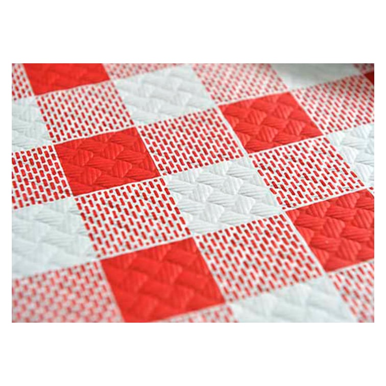 MONOUSO - Voorgesneden papieren tafelkleed rood Checkers 40g 1x1m (400 stuks)