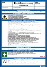 thumbnail of Dreifke® Maschinenbetriebsanweisung Leitern und Tritte, Kunststoff, 210x297mm, ASR A1.3, DIN EN ISO 7010