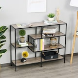 thumbnail of HOMCOM Scaffale Libreria Asimmetrica in Stile Industriale, in Legno e Metallo Nero, 120x32x95cm